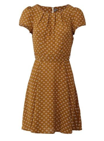 *izabel London Brown Ditsy Printed Tea Dress