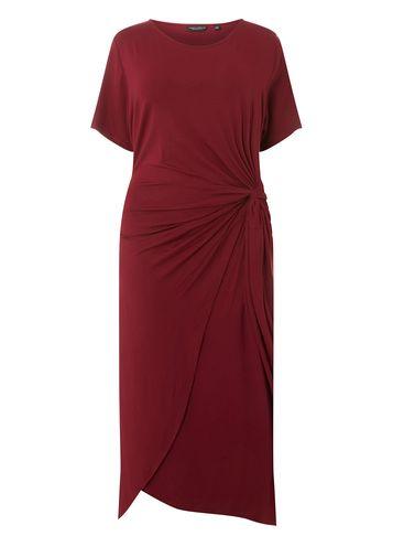 Dorothy Perkins *dp Curve Wine Manipulated Shift Dress