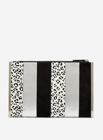 Dorothy Perkins Silver Panel Side Bar Clutch Bag