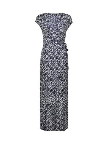 Dorothy Perkins Navy Floral Print Wrap Maxi Dress