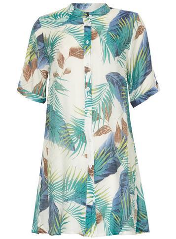Dorothy Perkins *izabel London White Tropical Printed Shirt