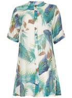 Dorothy Perkins *izabel London White Tropical Printed Shirt