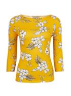Dorothy Perkins Petite Yellow Floral Print Cotton Top