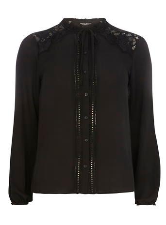 Dorothy Perkins Black Lace Insert Shirt