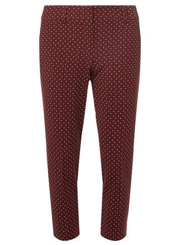 Dorothy Perkins Petite Burgundy Polka-dot Ankle Grazer Trousers