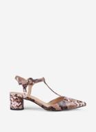 Dorothy Perkins Wide Fit Pink Snake Print 'ellis' T-bar Court Shoes