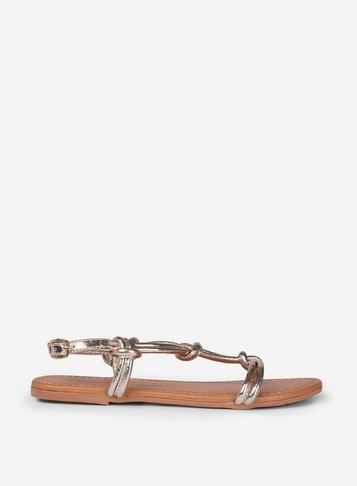Dorothy Perkins Wide Fit Gold 'jojo' Flat Sandals