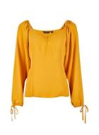 Dorothy Perkins Yellow Sweetheart Neck Button Top