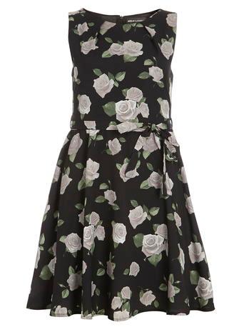 Dorothy Perkins *grey Rose Print Dress.