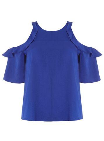 Dorothy Perkins Petite Cobalt Cold Shoulder Blouse