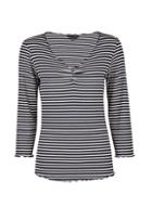 Dorothy Perkins Navy Stripe Print Ruched Top