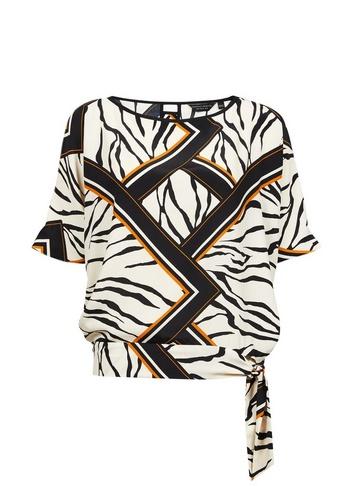 Dorothy Perkins Ff: Stone Zebra Tie Tee