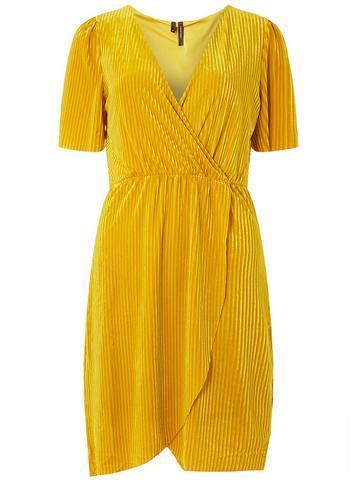 Dorothy Perkins *vero Moda Ochre Velvet Wrap Dress