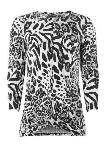 Dorothy Perkins *tall Grey Leopard Print Wrap Top