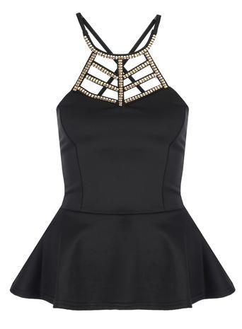 Dorothy Perkins *quiz Black Peplum Top