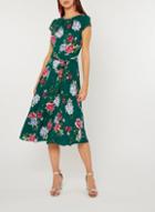 Dorothy Perkins *billie & Blossom Tall Green Floral Print Midi Skater Dress