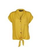 Dorothy Perkins Yellow Slub Tie Hem Shirt