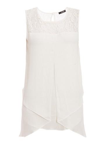 *quiz Cream Lace Vest Top