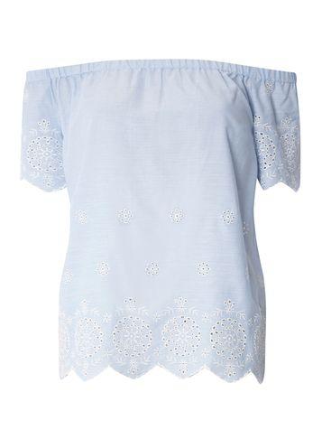 Dorothy Perkins Chambray Broderie Bardot Top