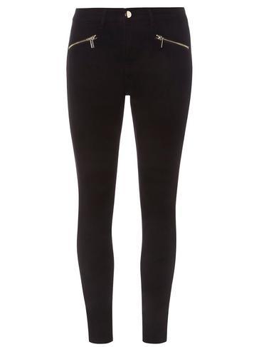 Dorothy Perkins Black Frankie Zip Super Skinny Jeans