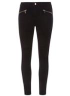 Dorothy Perkins Black Frankie Zip Super Skinny Jeans