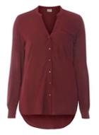 Dorothy Perkins *vero Moda Wine Button Detail Blouse