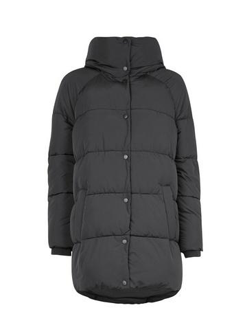 *only Black Quilted Hooded Coat