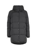 *only Black Quilted Hooded Coat