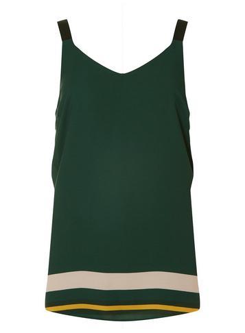 Dorothy Perkins *tall Green Border Striped Camisole Top