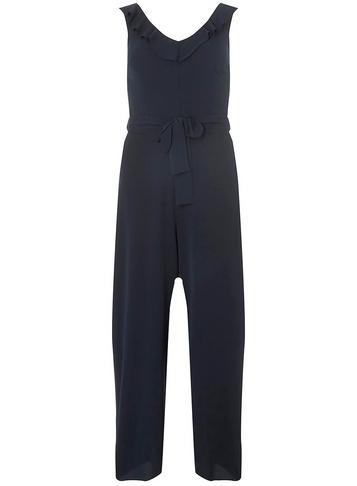 Dorothy Perkins *tall Navy Ruffle Culotte Jumpsuit