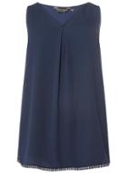 Dorothy Perkins Dp Curve Navy Pom Pom Camisole Top