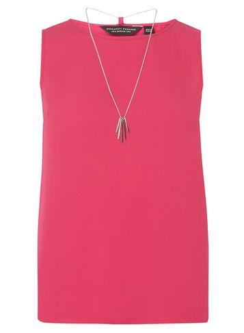 Dorothy Perkins Pink Sleeveless Necklace Top