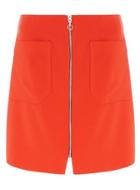 Dorothy Perkins Red Zip Front A-line Mini Skirt