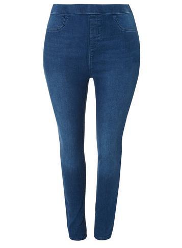 Dorothy Perkins *dp Curve Blue Midwash Eden Super Soft Denim Ankle Grazer Jeggings