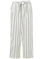 Dorothy Perkins Ivory Striped Linen Culotte Trousers