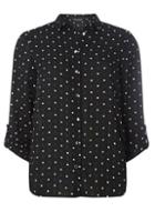 Dorothy Perkins Black Polka Dot Geometric Print Shirt