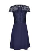 Dorothy Perkins Navy Scuba Lace Top Fit And Flare Dress