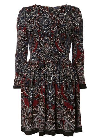 Dorothy Perkins *tenki Maroon Paisley Print Dress