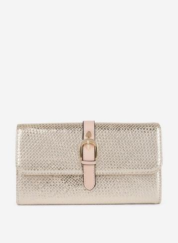 Dorothy Perkins Gold Buckle Foldover Purse