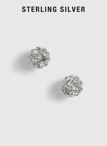 Dorothy Perkins Silver Cubic Zirconia Ball Earrings