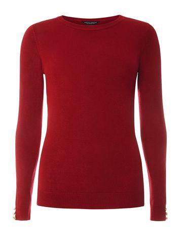 Dorothy Perkins Red Button Cuff Jumper