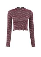 Dorothy Perkins *pink Glitter High Neck Top