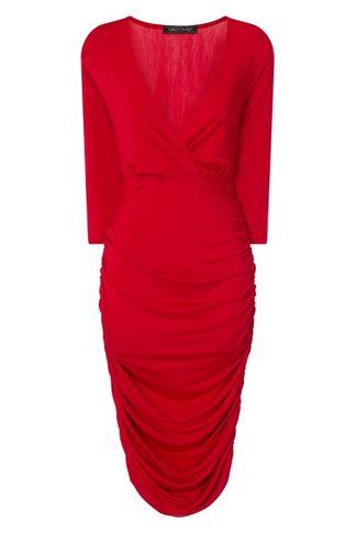 Dorothy Perkins *girls On Film Red Wrap Front Bodycon Dess