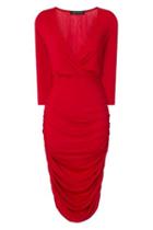 Dorothy Perkins *girls On Film Red Wrap Front Bodycon Dess