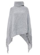 Dorothy Perkins *quiz Grey Cowl Neck Knitted Poncho