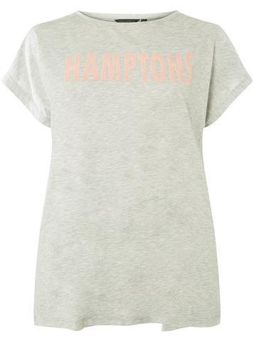 Dorothy Perkins *dp Curve Grey Hamptons Motif T-shirt