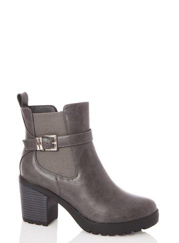*quiz Black Faux Leather Heel Boots