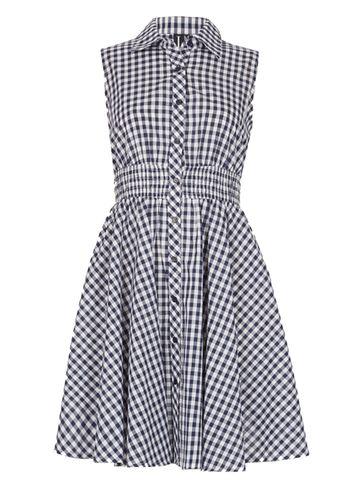 Dorothy Perkins *izabel London Navy Gingham Country Shirt Dress
