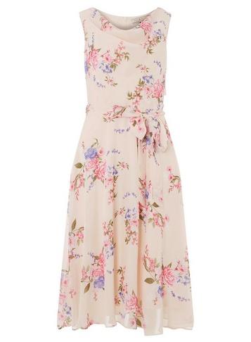 Dorothy Perkins *billie & Blossom Cowl Neck Floral Print Fit And Flare Dress