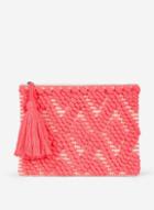 Dorothy Perkins Pink Bobble Clutch Bag